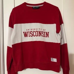 Wisconsin Under Armour Red Crewneck Sweatshirt